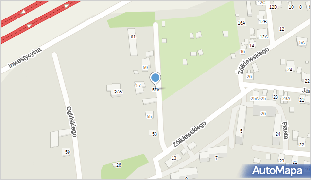 Piastów, Paderewskiego Ignacego Jana, 57b, mapa Piastów