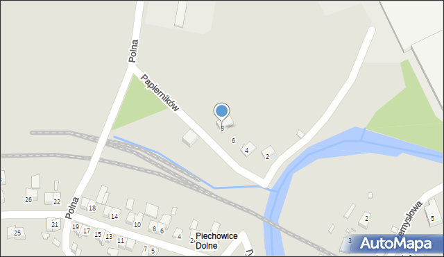 Piechowice, Papierników, 8, mapa Piechowice