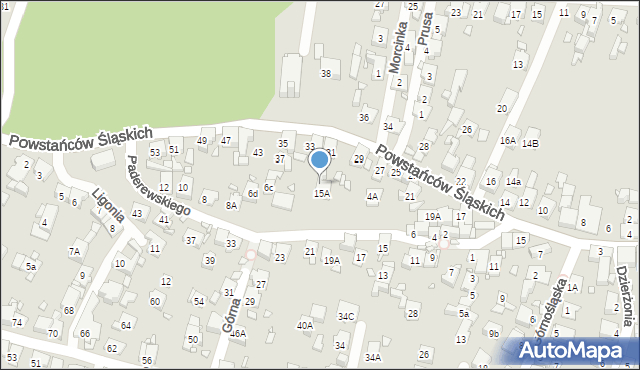 Piekary Śląskie, Paderewskiego Ignacego Jana, 6a, mapa Piekary Śląskie