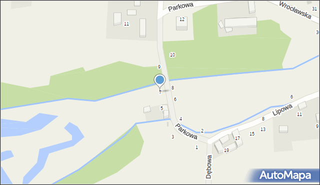 Pierwoszów, Parkowa, 7, mapa Pierwoszów