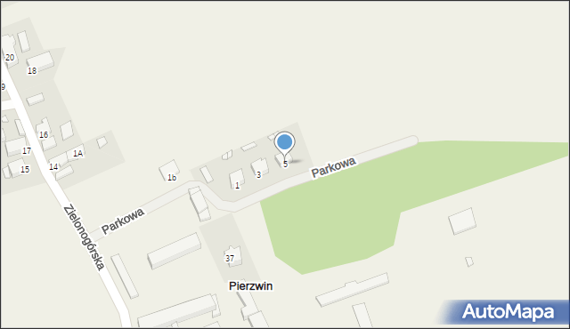 Pierzwin, Parkowa, 5, mapa Pierzwin