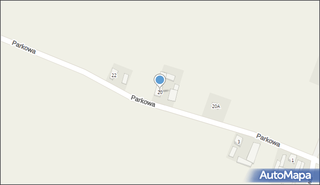 Pigża, Parkowa, 20, mapa Pigża