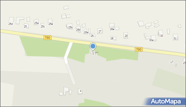 Pilica, Partyzantów, 1, mapa Pilica