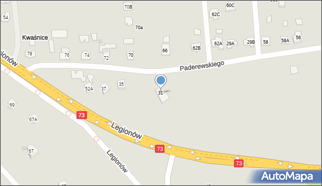 Pilzno, Paderewskiego Ignacego Jana, 31, mapa Pilzno