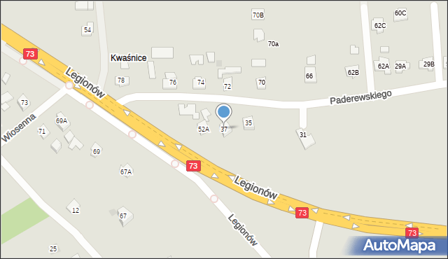 Pilzno, Paderewskiego Ignacego Jana, 37, mapa Pilzno