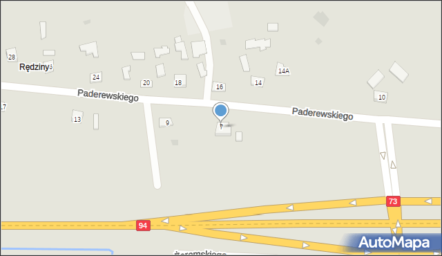 Pilzno, Paderewskiego Ignacego Jana, 7, mapa Pilzno