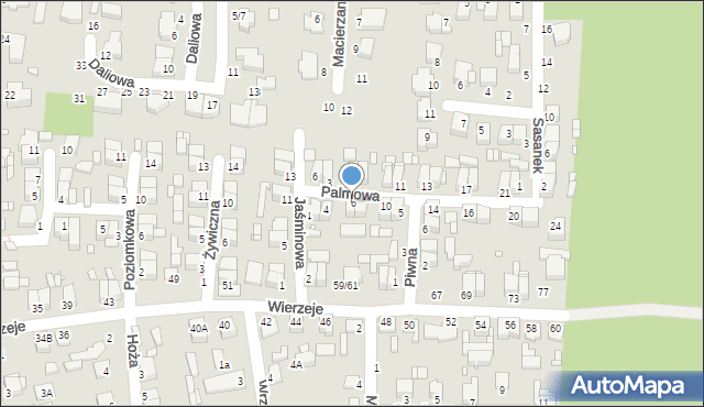 Piotrków Trybunalski, Palmowa, 6, mapa Piotrków Trybunalski