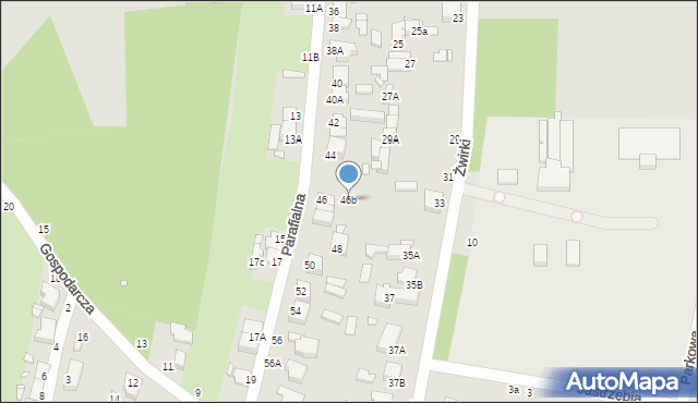 Piotrków Trybunalski, Parafialna, 46b, mapa Piotrków Trybunalski