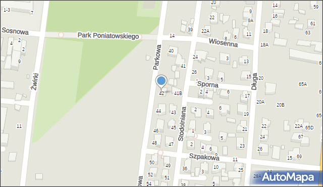 Piotrków Trybunalski, Parkowa, 42, mapa Piotrków Trybunalski