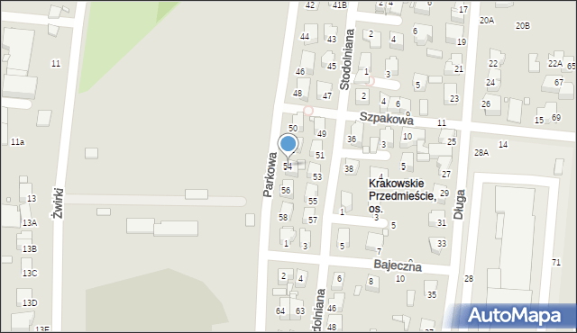 Piotrków Trybunalski, Parkowa, 54, mapa Piotrków Trybunalski