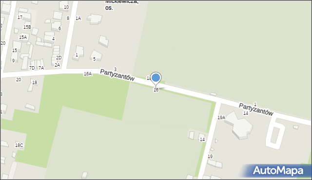 Piotrków Trybunalski, Partyzantów, 16, mapa Piotrków Trybunalski