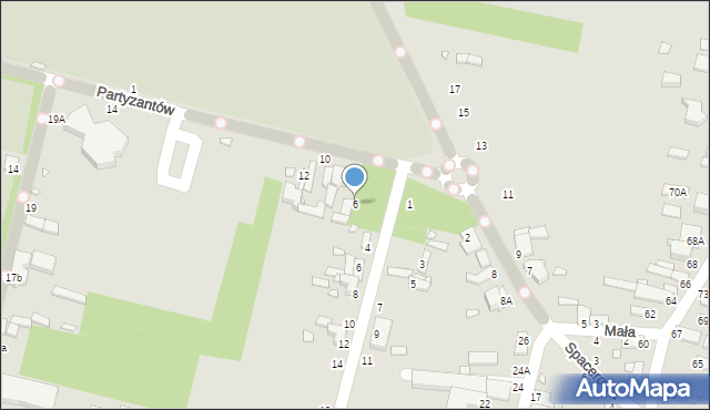 Piotrków Trybunalski, Partyzantów, 6, mapa Piotrków Trybunalski