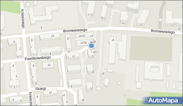 Piotrków Trybunalski, Pawlikowskiego Józefa, 14, mapa Piotrków Trybunalski