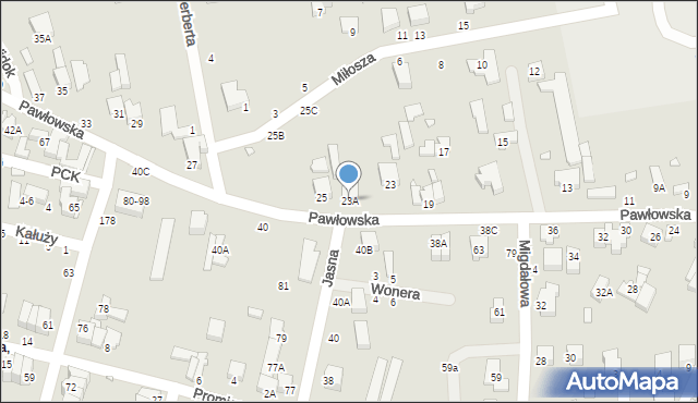Piotrków Trybunalski, Pawłowska, 23A, mapa Piotrków Trybunalski