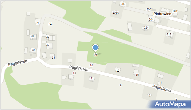 Piotrowice, Pagórkowa, 16, mapa Piotrowice