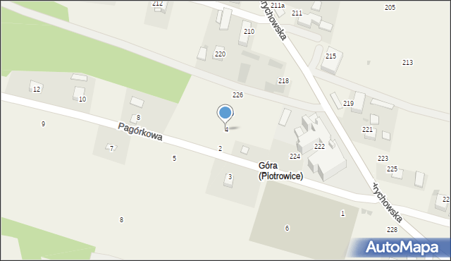 Piotrowice, Pagórkowa, 4, mapa Piotrowice