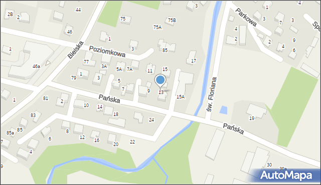 Pisarzowice, Pańska, 13, mapa Pisarzowice