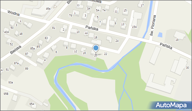 Pisarzowice, Pańska, 20, mapa Pisarzowice