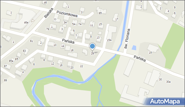 Pisarzowice, Pańska, 24, mapa Pisarzowice