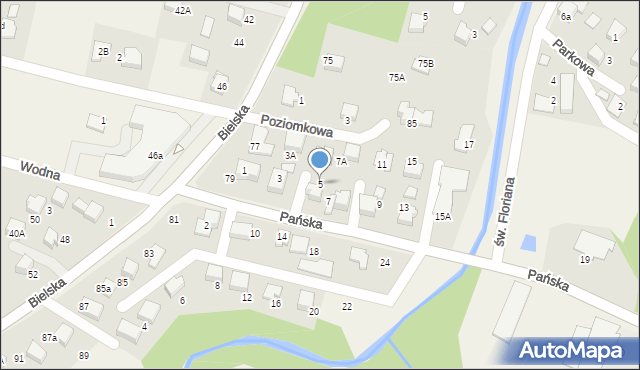 Pisarzowice, Pańska, 5, mapa Pisarzowice