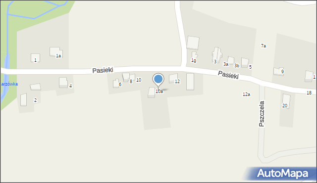 Pisarzowice, Pasieki, 10a, mapa Pisarzowice