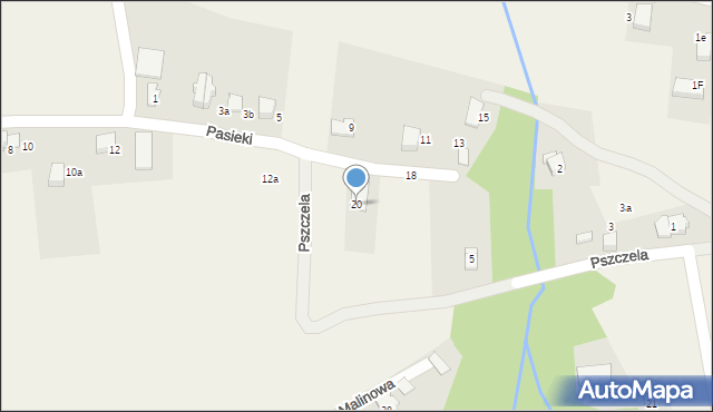 Pisarzowice, Pasieki, 20, mapa Pisarzowice