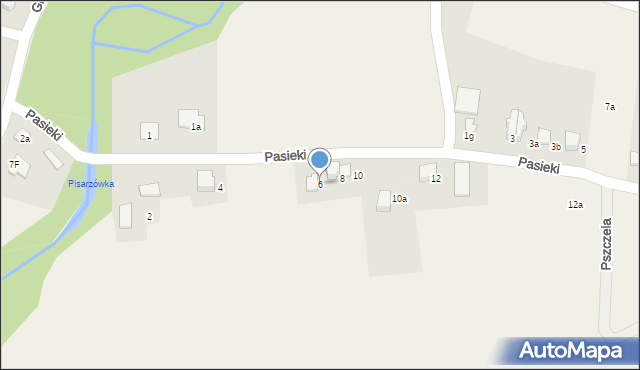 Pisarzowice, Pasieki, 6, mapa Pisarzowice