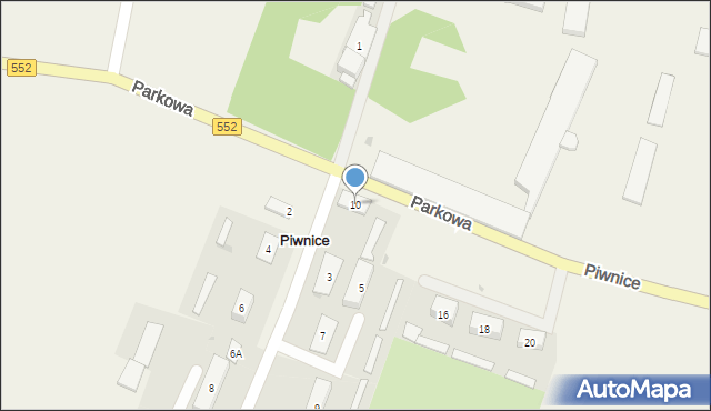 Piwnice, Parkowa, 10, mapa Piwnice