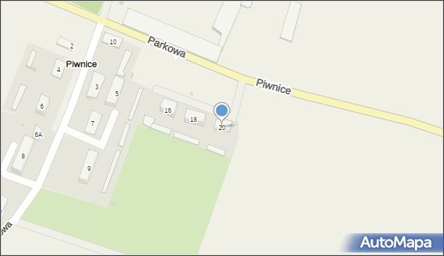 Piwnice, Parkowa, 20, mapa Piwnice