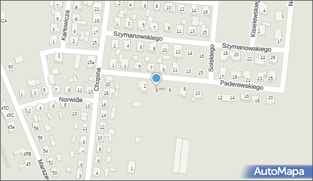 Pleszew, Paderewskiego Ignacego Jana, 4, mapa Pleszew