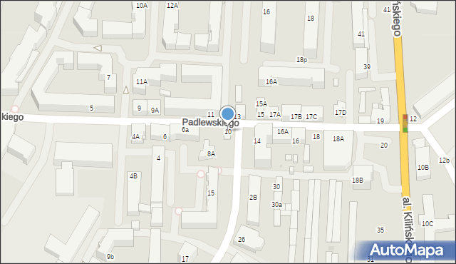 Płock, Padlewskiego Zygmunta, gen., 10, mapa Płock