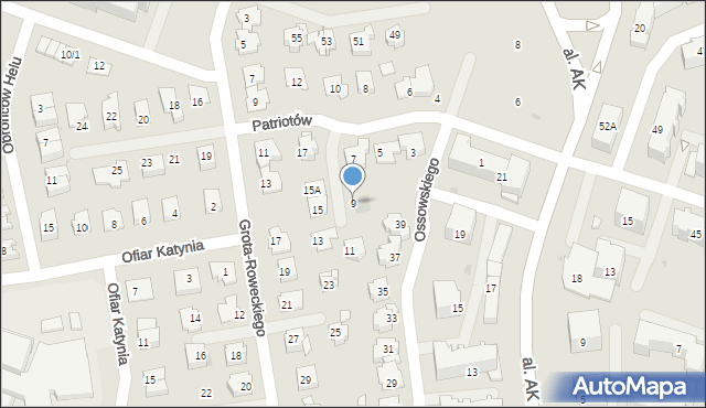 Płock, Patriotów, 9, mapa Płock