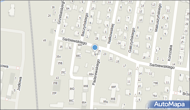 Płońsk, Paderewskiego Ignacego Jana, 5, mapa Płońsk