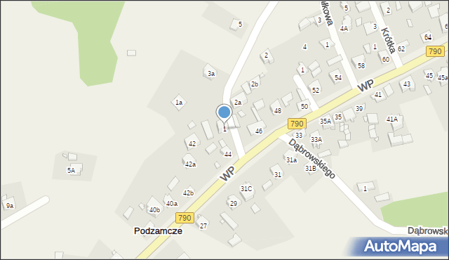 Podzamcze, Partyzantów, 1, mapa Podzamcze
