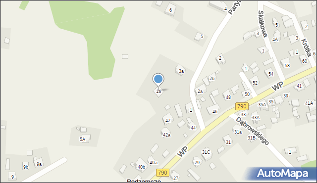 Podzamcze, Partyzantów, 1a, mapa Podzamcze