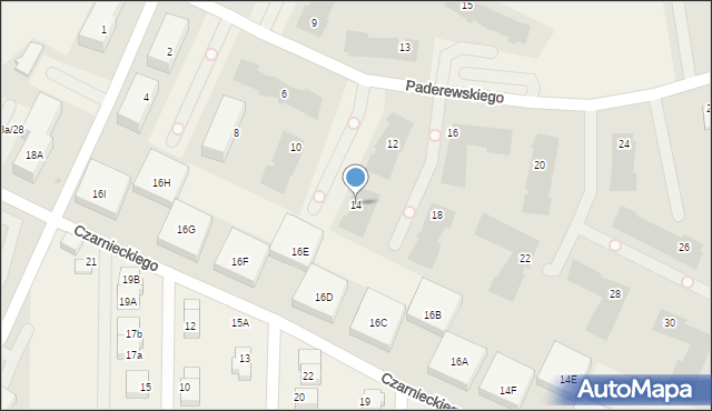 Pogórze, Paderewskiego Ignacego Jana, 14, mapa Pogórze