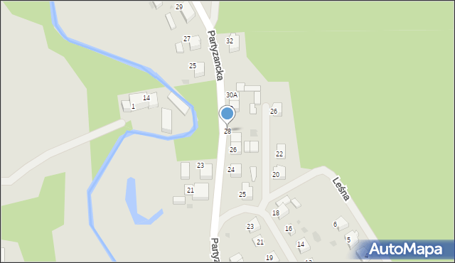 Polanów, Partyzancka, 28, mapa Polanów