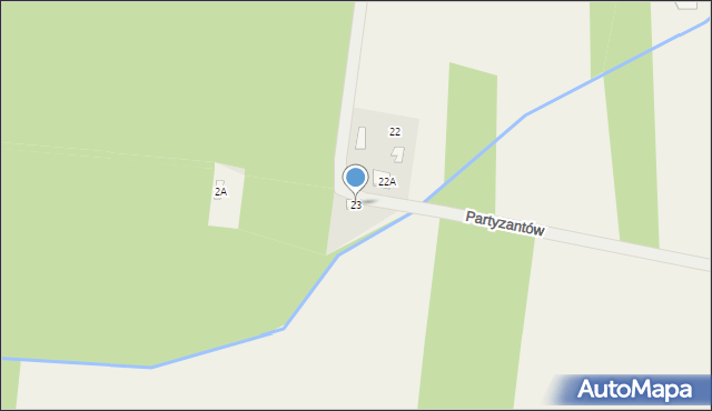 Policzna, Partyzantów, 23, mapa Policzna