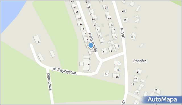 Poniatowa, Partyzantów, 1, mapa Poniatowa