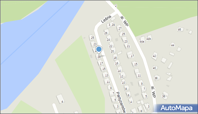 Poniatowa, Partyzantów, 19, mapa Poniatowa