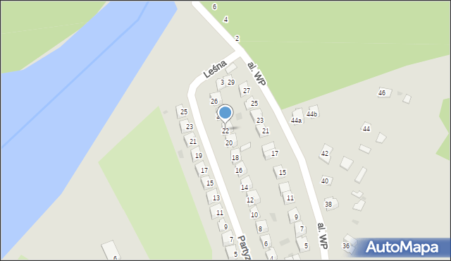 Poniatowa, Partyzantów, 22, mapa Poniatowa