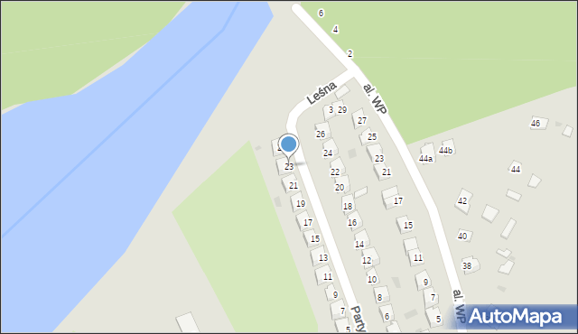 Poniatowa, Partyzantów, 23, mapa Poniatowa