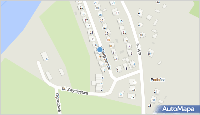 Poniatowa, Partyzantów, 5, mapa Poniatowa