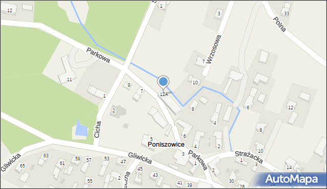 Poniszowice, Parkowa, 12A, mapa Poniszowice