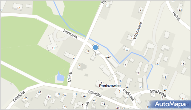 Poniszowice, Parkowa, 7, mapa Poniszowice