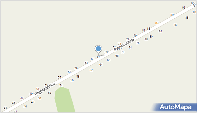 Popów, Pajęczańska, 67, mapa Popów