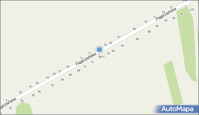 Popów, Pajęczańska, 76, mapa Popów