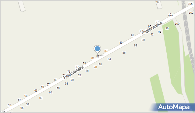 Popów, Pajęczańska, 83, mapa Popów