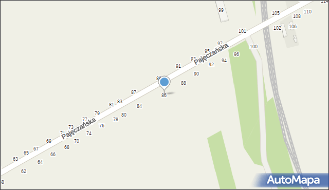 Popów, Pajęczańska, 86, mapa Popów