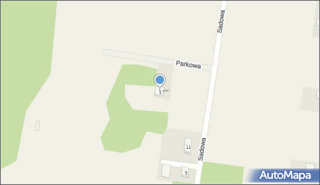 Porosły, Parkowa, 1, mapa Porosły